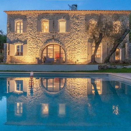 L'Elegante Bastide En Pierre Avec Vue Sur Le Vieux Village De Mougins Eksteriør bilde